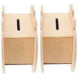 Conception : la surface en bois brut de cette tirelire peut être peinte, décorée avec des autocollants et d'autres décorations, permettant aux enfants de créer une tirelire unique et économique, des boîtes d'épargne, un pot à pièces en bois