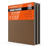 25PCS Sandpaper Sheets, Atosun Premium Sand Paper 9" x11", Multipurpose 80,120, 220 Grit Sandpaper -