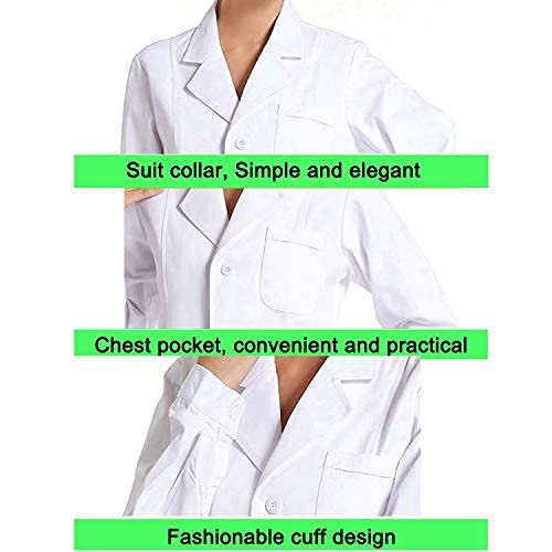 Calormixs Unisex Lab Coat White 40 Inch Professional Long Coat (X-Small,White) #TOP6