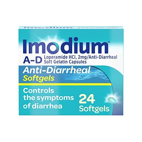 Imodium A-D Anti-Diarrheal Medicine Softgels with 2 mg Loperamide Hydrochloride per Capsule, Diarrhea Relief to Help Control Symptoms Due to Acute, Active & Traveler's Diarrhea, 24 ct. Cover