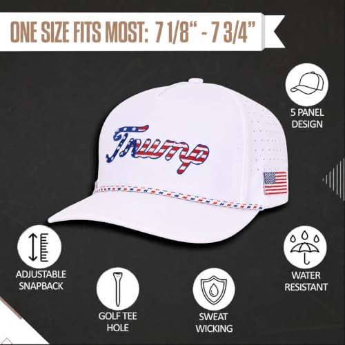 Image of Curves & Clubs Trump Golf Hats - One Size Adjustable Men's Hat - Breathable & Durable Trump Rope Hat - Perfect Golf Gift