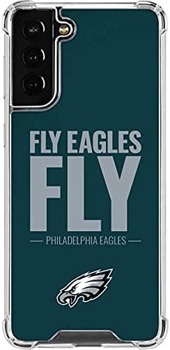 Skinit Clear Phone Case Compatible with Galaxy S21 FE - Officially Licensed NFL Philadelphia Eagles Team Motto Design