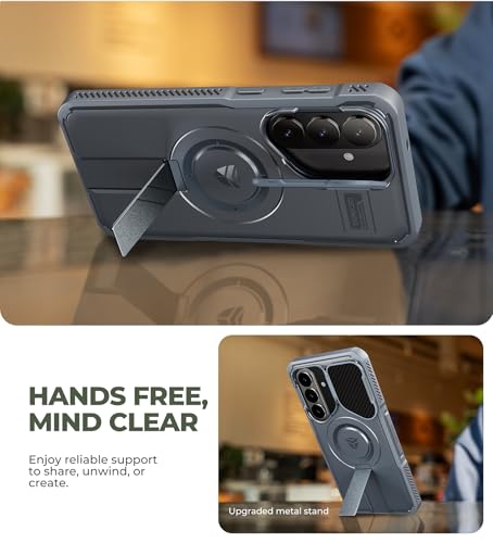 Image of Dexnor for Samsung Galaxy S26 Plus Case with Camera Cover & Adjustable Kickstand & Screen Protector, Compatible with MagSafe, Rugged Shockproof Bumper Cases Magnetic Protective Cover(2026),Navy Blue