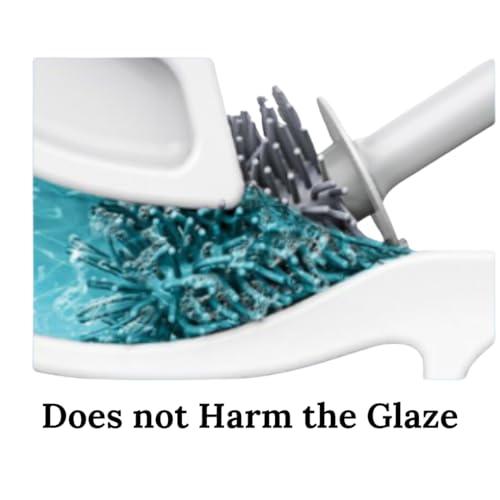 Image of Ring King Toilet Ring Remover Silicone Toilet Brush and Holder Set| This Bathroom Accessory Brush and Holder Easily Scrub Grime, Mineral deposits, and Hardwater Rings from Toilet Bowls.