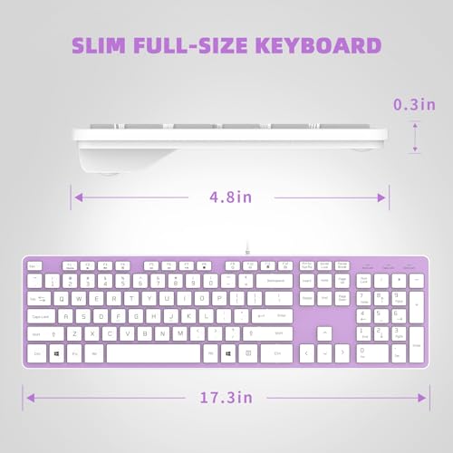 Image of USB Wired Keyboard for Window,Comfortable Quiet Chocolate Keys, Durable Ultra-Slim Wired Computer Keyboard(QWERTY) for PC, Windows 11 /10 /8 /7 /XP /Vista KB1430