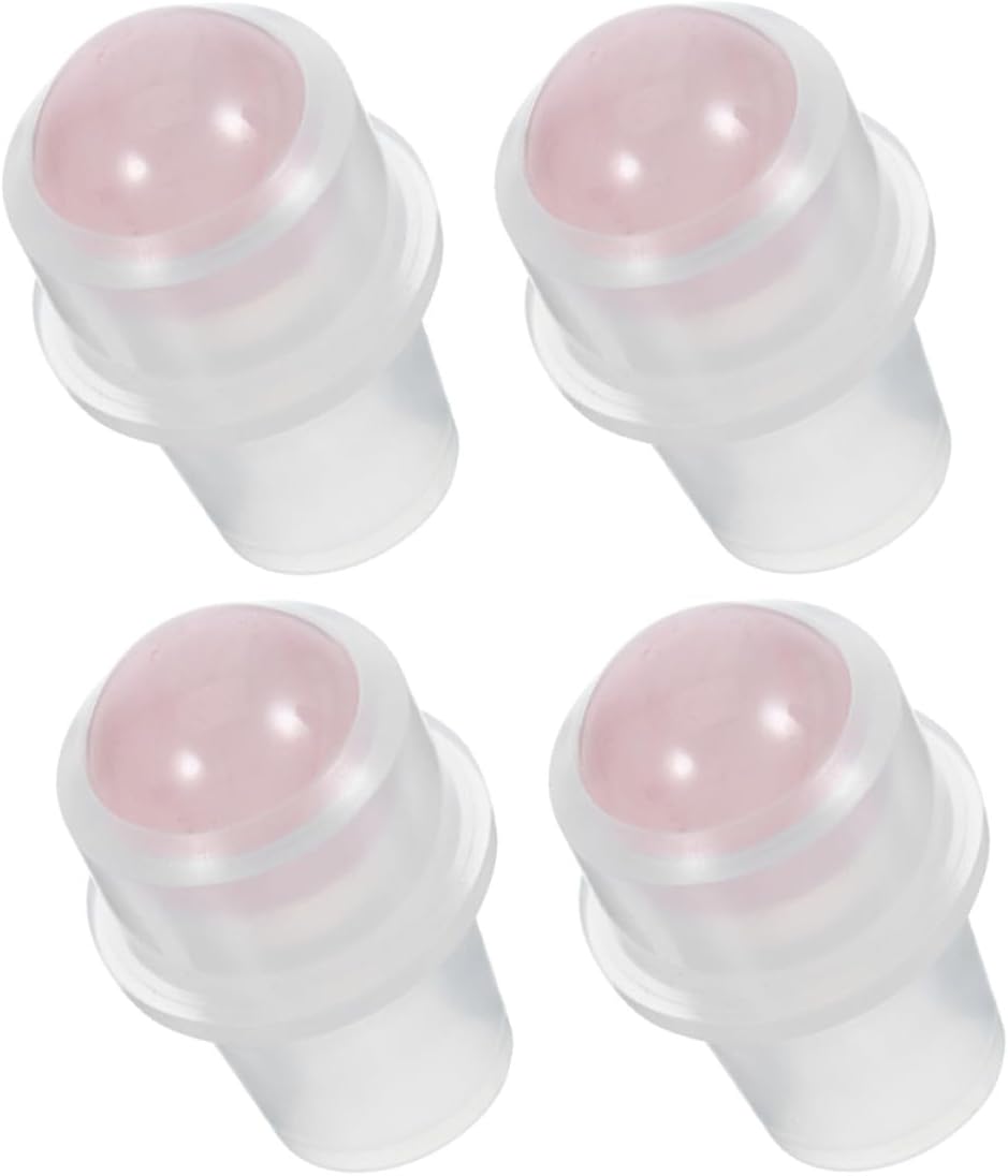 NUOBESTY 4pcs Essential Oil Roller Inserts Stainless Steel Precise Application Pink 16mm Diameter for 10ml Roll on Oil Bottles Diffusers Suitable for On-the-go Use