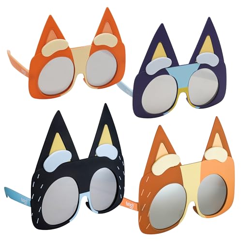 Sun-Staches BLUEY Family Sunglasses 4-Pack, Bluey Costume Accessory