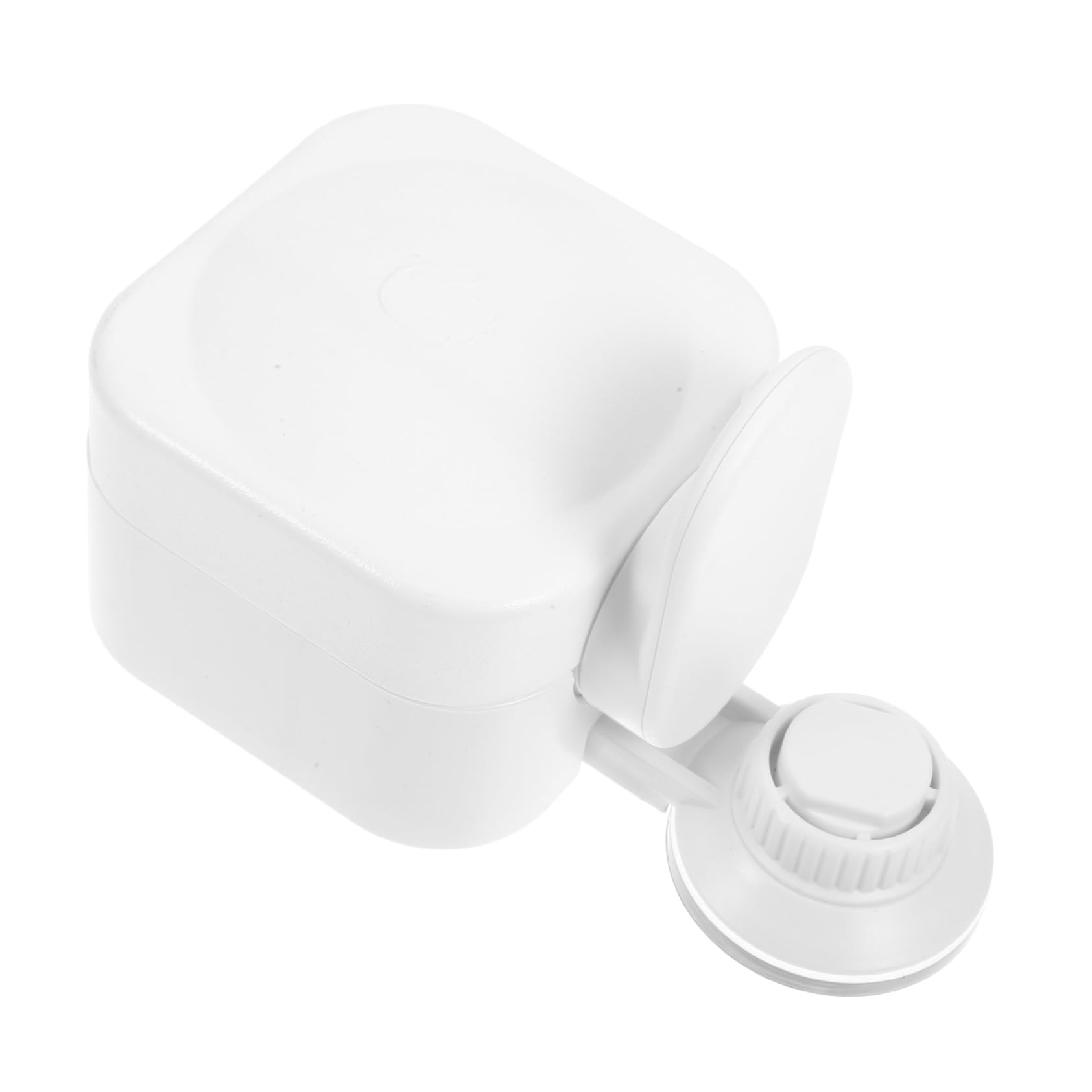 Cabilock Wall Mounted Suction Cup Soap Dispenser Liquid Bottle Container Easy Installation Bathroom Accessory Refillable for Shower Gel Shampoo Lotion White Color Design