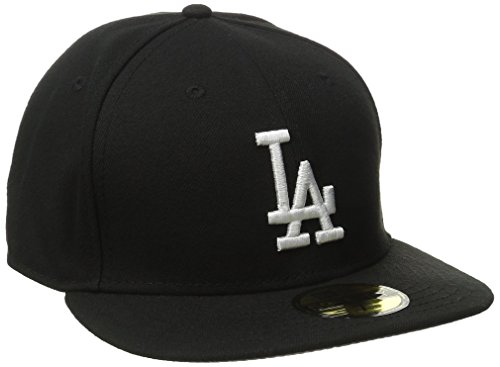 New Era Boné MLB Los Angeles Dodgers Preto com Branco 59FIFTY