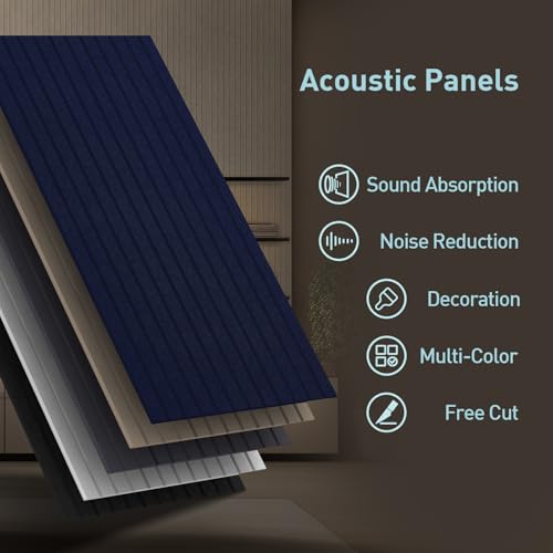 Image of 6 Pack Acoustic Wall Panels, 47.2 inch X 23.6 inch Sound Absorbing Panels, Decorative Sound Proof Panels for Office, Studio, Home Theatre - White