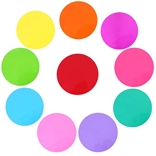 Buytra 10 Pack 11.8" Colorful Dry Erase Circles for Classroom Tables Desk, White