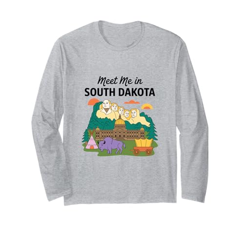 Vintage Dakota du Sud Graphic Hommes Femmes Dakota du Sud Manche Longue