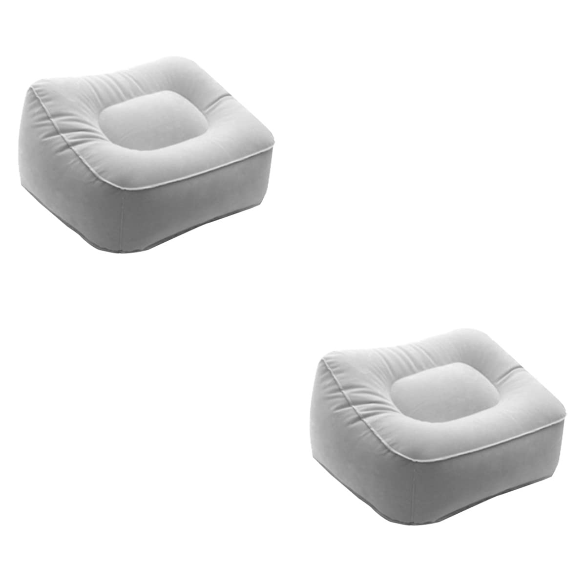 ADITAM 2 Pezzi Piedini Gonfiabili Poggiapiedi da Viaggio Poggiagambe Piede Cuscino Auto Home Office Treni Aereo (Grigio) Double The Comfort