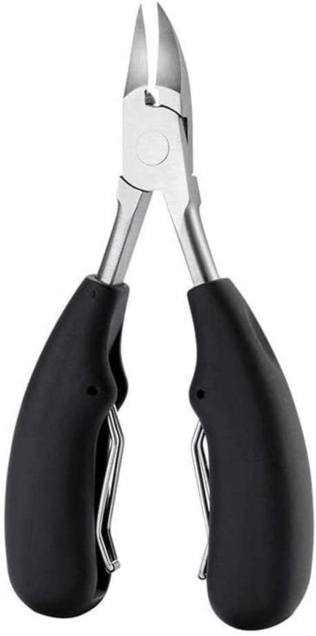 THR3E STROKES Toe Nail Clipper for Ingrown or Thick Toenails, Heavy Duty Toenail Trimmer Nail Clipper Pedicure Tool with Long Handle and Soft Grip for Seniors