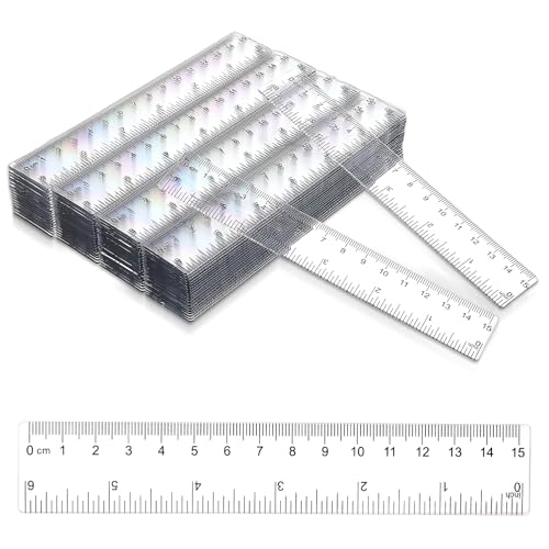 Lot de 150 mini règles droites en plastique transparent de 15 cm pour la classe