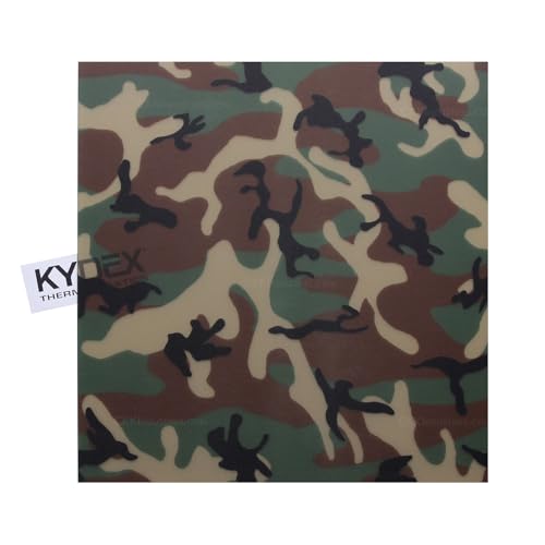Image of KYDEX Thermoform Sheet - (P1 Texture) - (Infused Print) - (12in x 12in) - (Woodland Camo - Desert Glass) - (1 Sheet) - (for Holster Making & Hobby) - (USA Made)