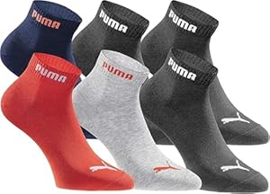 PUMA Quartersocken 18 Paar Pack Statement Edition - Damen und Herren - Black Blue Red Pack - Gr. 43-46