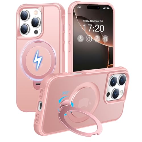 Coque iPhone 16 Pro magnétique rose pour voyage et travail