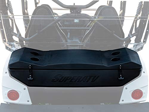 SuperATV UTV Rear Cargo Box for 2012+ Kawasaki Teryx 4 - Heavy Duty Rear UTV Box with Rubber Seal and High Strength Latches | Built-in Cup Holders | Easy Installation | 67 Quart Storage Capacity