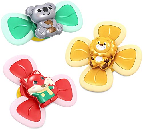 3PCS Suction Cup Spinning Top Toy for Kids,Spin Sucker Spinning Top Spinner Toys,Baby Bath Toys for Boy and Girl,Spino Hand Spinner Fingertip Gyro Fidget Spinner for Toddler,Early Learner Toys.