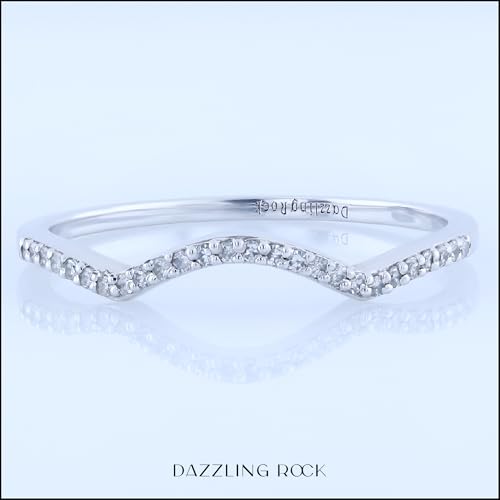 Dazzlingrock Collection 0.12 Cttw Round White Diamond Womens Anniversary Wedding Stackable Band Guard Ring, Available In 10K/14K/18K Solid Gold3