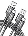 Price comparison product image JSAUX USB C Cable (2m 2-Pack) 3.1A Fast Charging, Type C Charger Cable Compatible with iPhone 17 Air 16 15 Pro Max, Samsung Galaxy S24 S23 S22 S21 Note 10 9 8, A14 A15 A25 A35 A53 A55, CarPlay -Grey