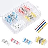 MANICAF Lötverbinder Set, 50 Stück Kabelverbinder, Wasserdicht Schrumpfverbinder, 4 Verschiedene Größen Schrumpfschlauch Set, Stoßverbinder Quetschverbinder für Elektrokabelverbindungen