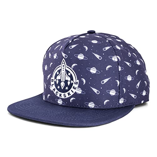 Blackskies Space Odysee Casquette Snapback | Femmes Hommes Chapeau de Baseball Chapeau Roquette Galaxy Astronaute Espace NASA Ciel Bleu Marine