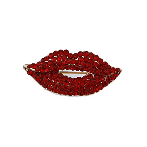 YAZILIND Rhinestone broches Labios joyería Las Mujeres