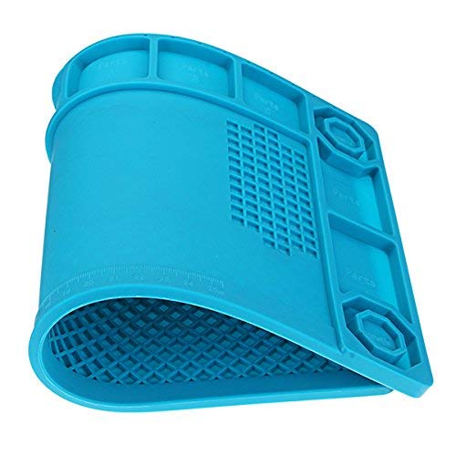 Image of Breewell Heat Resistant Soldering Mat Insulation Silicone Pad Maintenance Platform Magnetic Adsorption Point | Blue