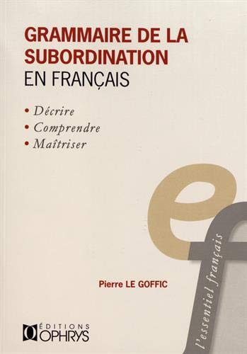 Télécharger GRAMMAIRE DE LA SUBORDINATION livre En ligne