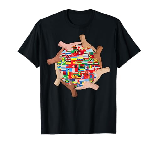 Image of Cultural Diversity World Flags Different Nationality T-Shirt