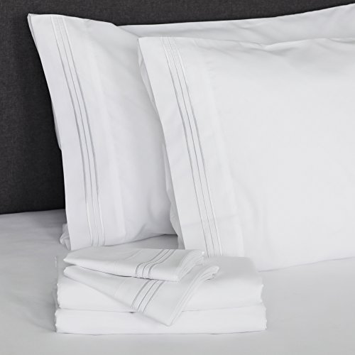 Furinno Angeland Vienne 3-Piece Microfiber Bed Sheet Set, Twin, Navy Blue - image 5