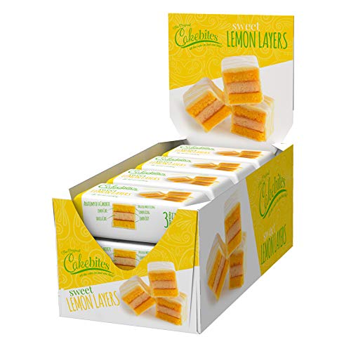 The Original Cakebites by Cookies United, Grab-and-Go Bite-Sized Snack, Sweet Lemon Layers, 12