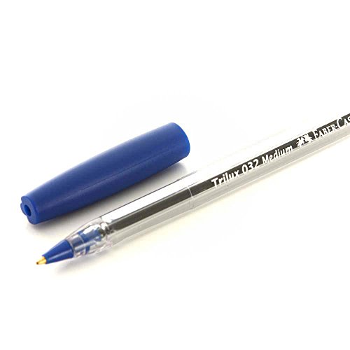 Caneta Esferográfica Trilux 032 Ponta Media 50 Unidades, Faber-Castell, Azul