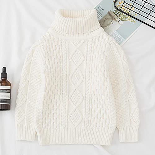 Pull turtleneck blanc 24M pour garçons et filles - UKKO 18006