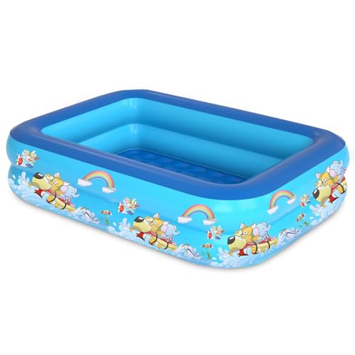 Piscina Hinchable Infantil,Piscinas Infantiles para Niños,Piscina Rectangular para Jardín,Piscina Inflable Niños para Fiesta de Verano en La Piscina Interior Exterior