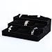 FFLSDR Boîte de rangement en velours gris de qualité supérieure pour montres et bracelets - Présentoir à bijoux - Présentoir à bijoux - Étagère à bijoux - Couleur : noir