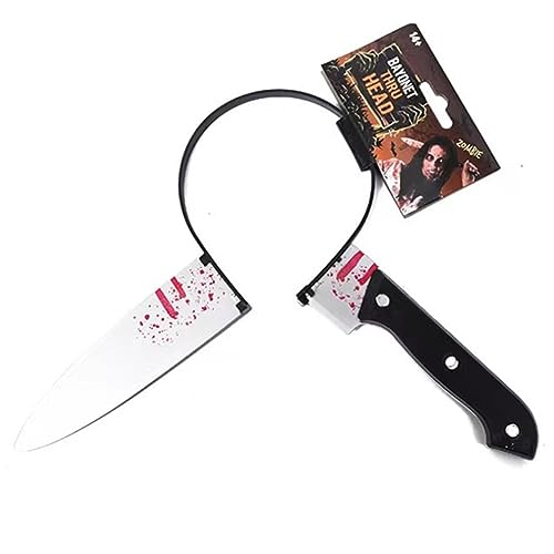 AIYTAILY Knife Headband Cleaver Horror Props Funny accessory Halloween knife headband Cosplay Fruit Knife