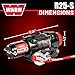 Warn R25-S Rope Winch - 2,500 lb. Pulling Capacity, Equipped with 50’ of 3/16” Synthetic Rope & Remote-Mounted Rocker Switch - Fairlead for ATV, UTV, Side by Side, and SXS Recovery & Towing