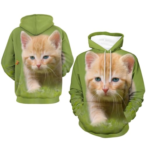 Pull sweat à capuche chat mignon idée cadeau anniversaire original taille S - 7