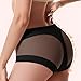 Women's Fashion Solid Briefs High Waist Hip Lift Mesh Patchwork Breathable Comfortable Underwear Black