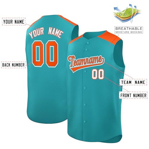 Camisa de beisebol sem mangas personalizada com botão costurada com número de nome personalizado par