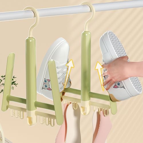Secador de calzado giratorio con clip seguro organizador vertical ahorro espacio miniatura 6