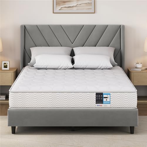 Yaheetech Materasso Matrimoniale 160 x 200 cm Altezza 23 cm a Molle Insacchettate con 7 Zone di Supporto Media Rigidità H3 Traspirante e Ergonomico Spedito Sottovuoto Arrotolato Bianco