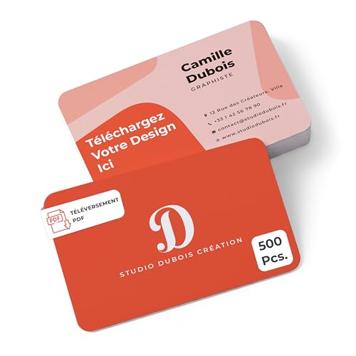 Cartes de visite avec coins arrondis personnalisées lot de 500 recto verso mat 300g
