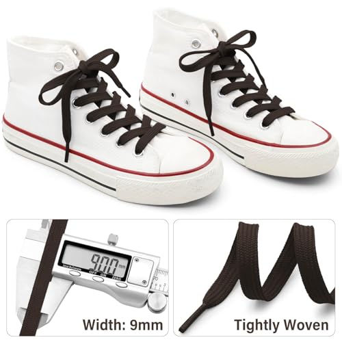 Image of DELELE Solid Flat Shoelaces Hollow Thick Athletic Shoe Laces Strings 2 Pair