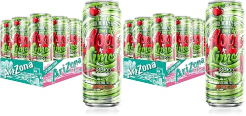 Image of AriZona Apple Lime Rickey Soda | Fruit Juice Cocktail | 22 Fl Oz (24 Pack)