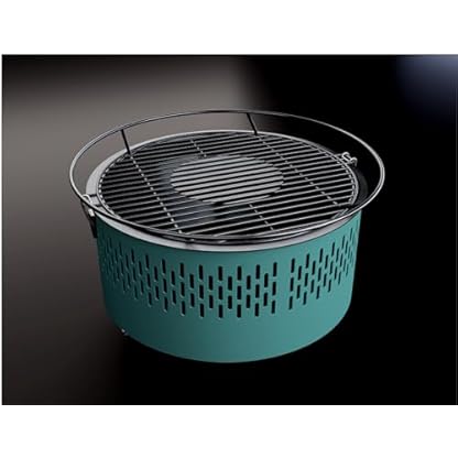 SOUK ONE Tischgrill mit Aktivbelüftung, Holzkohlegrill Grill mit Lüfter, Campinggrill BBQ Outdoor (Petrol) – Bild 8