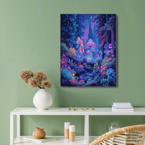 Impresión de plantas de hongos en lienzo moderno para decoración de sala de estar
